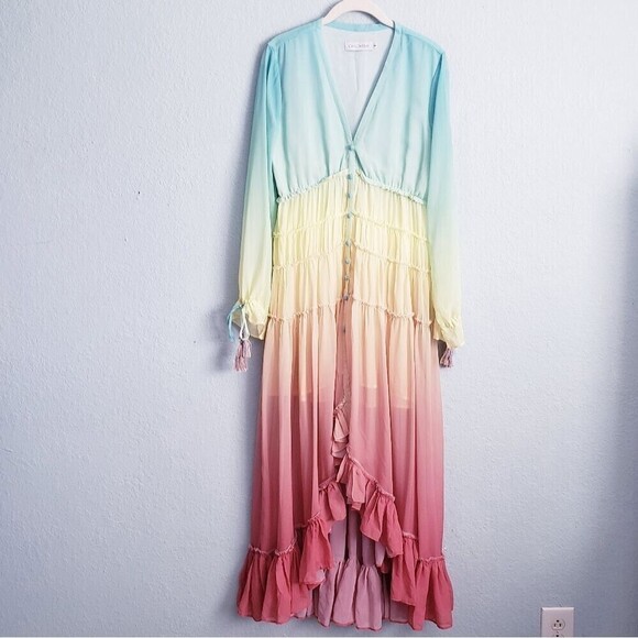 Chicwish Rainbow Gradient Maxi Dress - Picture 2 of 11